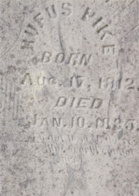 Rufus Pike's monument, close-up